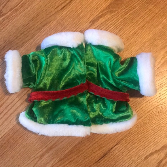 BUILD A BEAR CHRISTMAS OUTFIT GREEN RED WITH BOOTIES AND ANTLERS - Picture 2 of 5